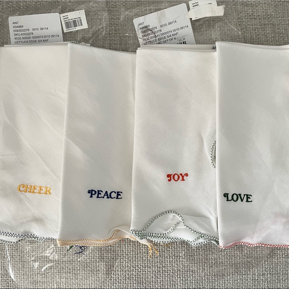 SET of 8 Merry & Bright Holiday Napkins from Anthropologie